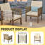 2-Piece Acacia Wood Outdoor Dining Chairs with Cushions