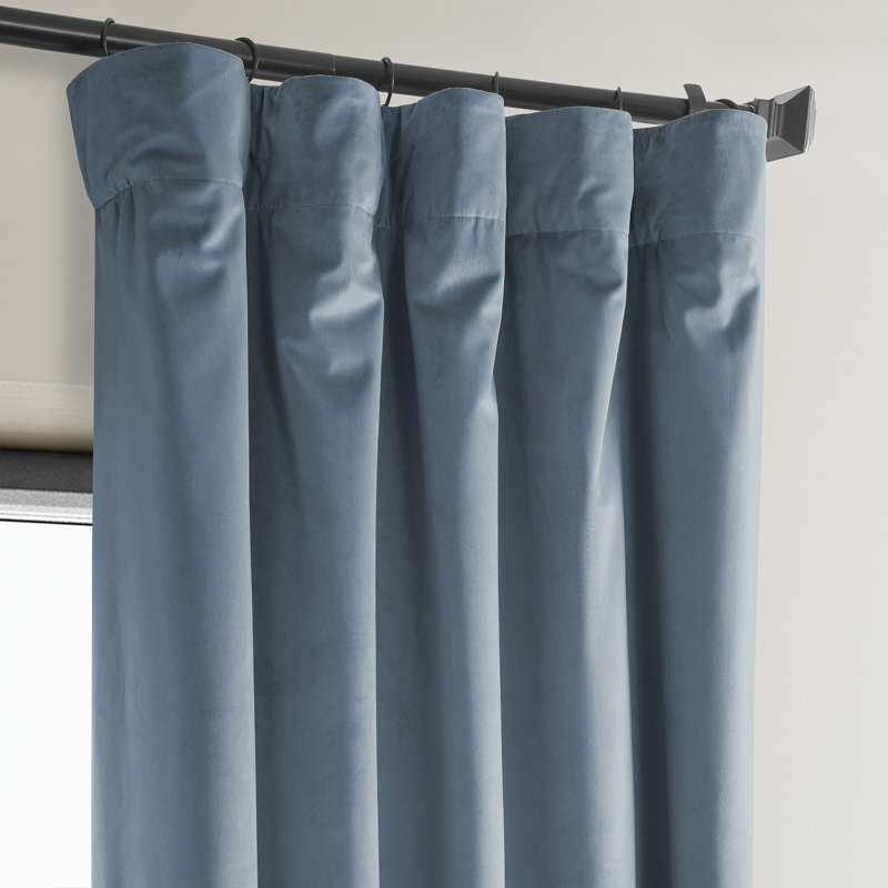 Rideaux en velours moelleux Matra pour chambre à coucher ‑ rideaux obscurcissants pour les fenêtres de salon, panneau simple