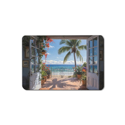 Tapis de bain Tropical Beach View, 16 x 24 po