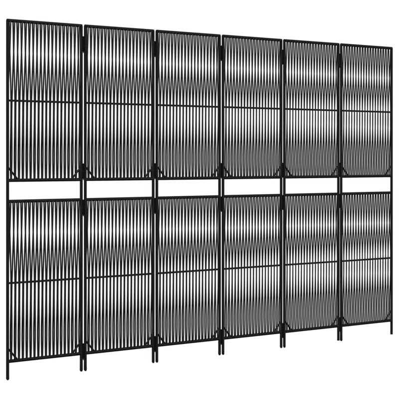 Alexaray Folding Room Divider, 200cm H x 294cm W, 6, Black