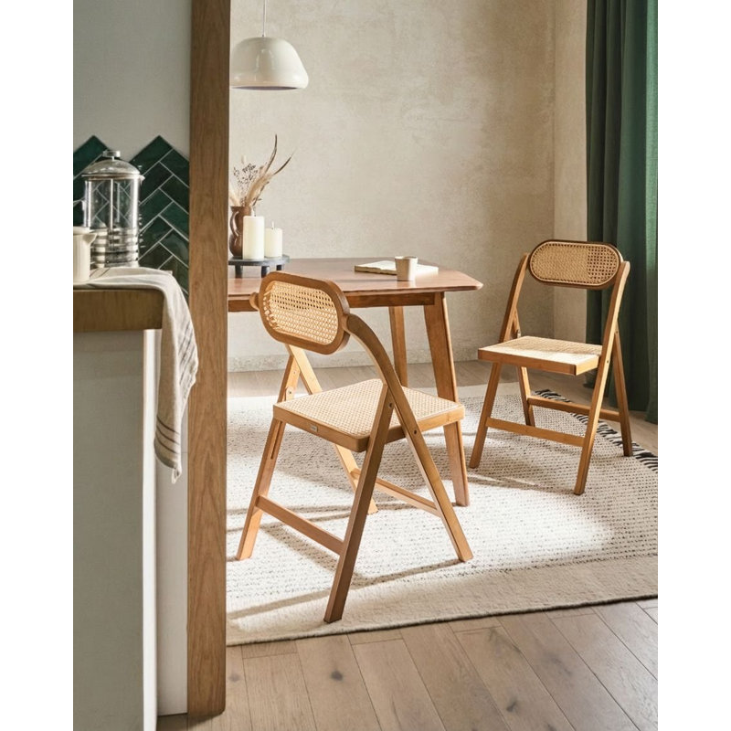 Side Chair Folding Chair Set, Brown