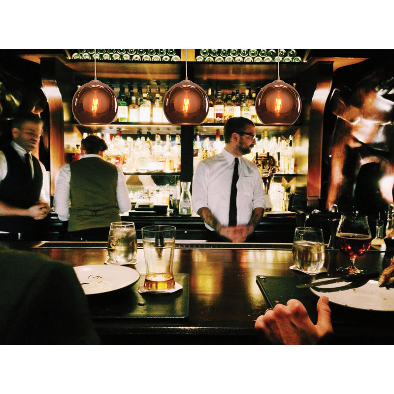 Oldenburg 1 - Light Brushed Copper Single Pendant, 12" H x 12" W x 12" D