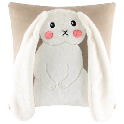 3D Animal Rabbit Accent Pillow Cover Decorative Pillowcase 18x18 Inch