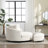 Upholstered Barrel Chair With Ottoman-100891573