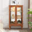 Vitrine 2 portes avec portes en verre trempé, armoires de terrasse avec panneau arrière en miroir et tablettes réglables, vitrine éclairée pour la maison, ampoule de bureau incluse-666160307