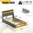 Upholstered Bed Frame With Drawers With Storage Headboard,Charging Station LED Light-1691856182-1691856180