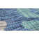 Hagy Modern Floral Textured Weave Navy/Aqua Indoor/Outdoor Rug