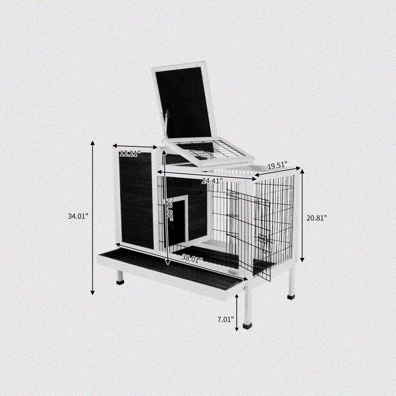 Deantre Small Animal Hutch, Red/White