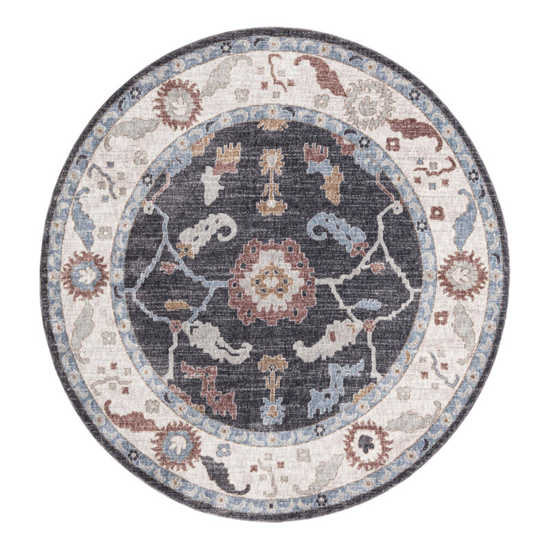 Erica Floral Indoor Rug, Round 7'