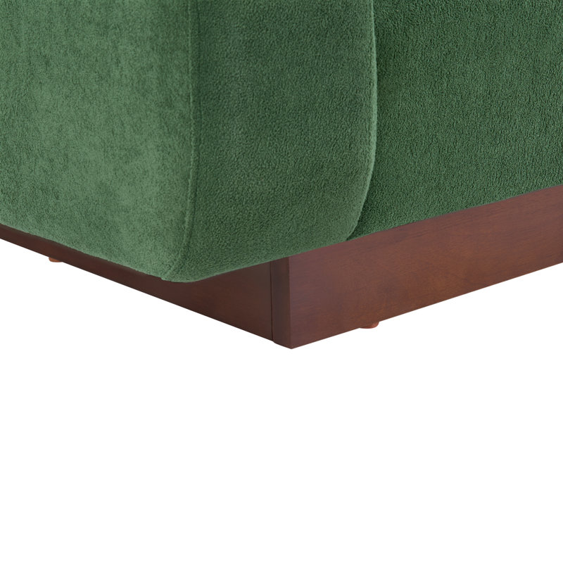 Canapé moderne en chenille 3 places avec assise spacieuse et base en bois d'hévéa robuste, parfait pour les salons et les petits espaces
