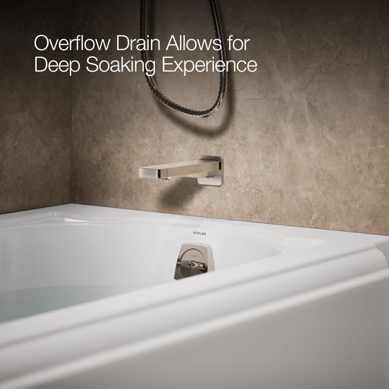 Memoirs® Alcove 60" x 33.75" Soaking Bathtub, White