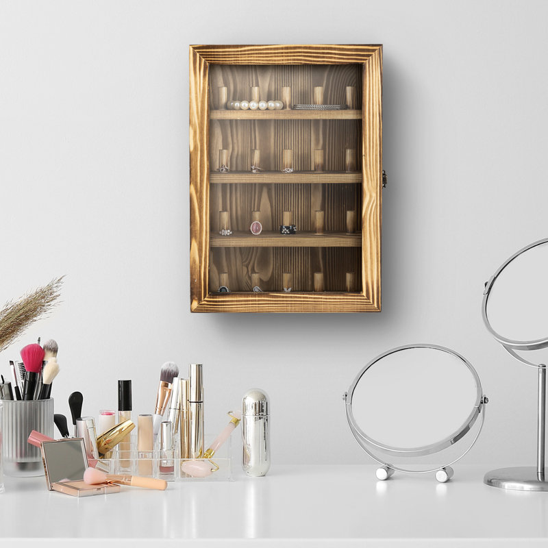 4-Tier Wall Display Case With Clear Panel
