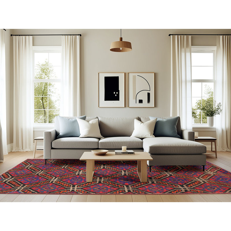 Tapis oriental rouge / violet, Rectangle 6 pi x 9 pi