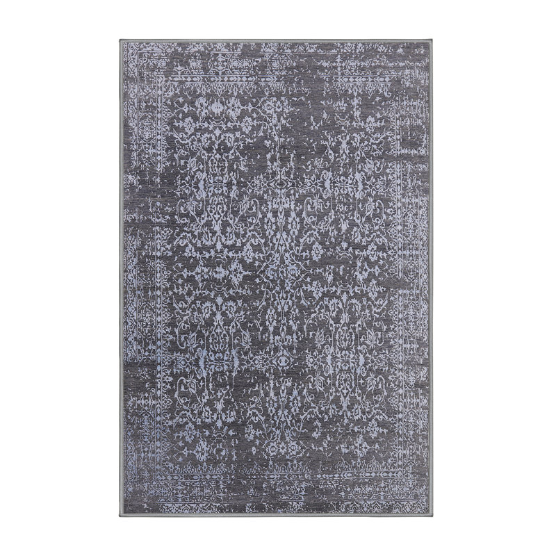 Tapis oriental bleu / gris Hamersville, Rectangle 5 pi x 7 pi