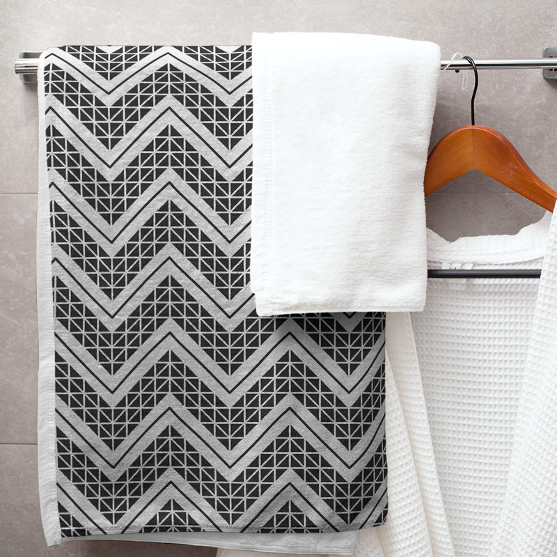 Stephenie Bath Towel, Black/Gray