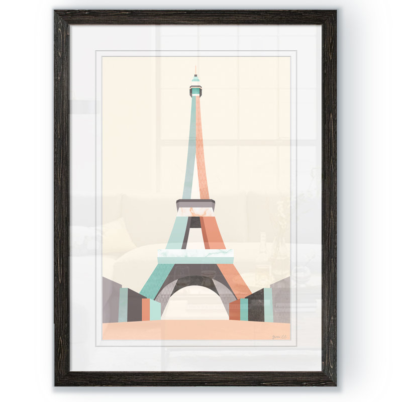« graphicing architecture ii » par paul cezanne-image-cadre de dessin, H 30 po x l 22 po x P 1,25 po, Papier encadré ébène