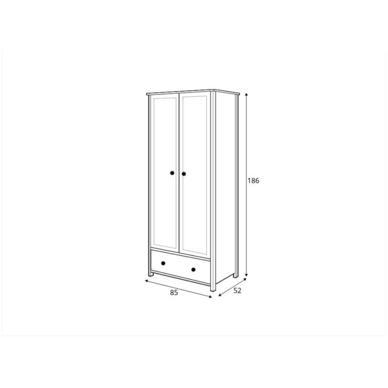 Nazareth 2 Door Manufactured Wood Wardrobe