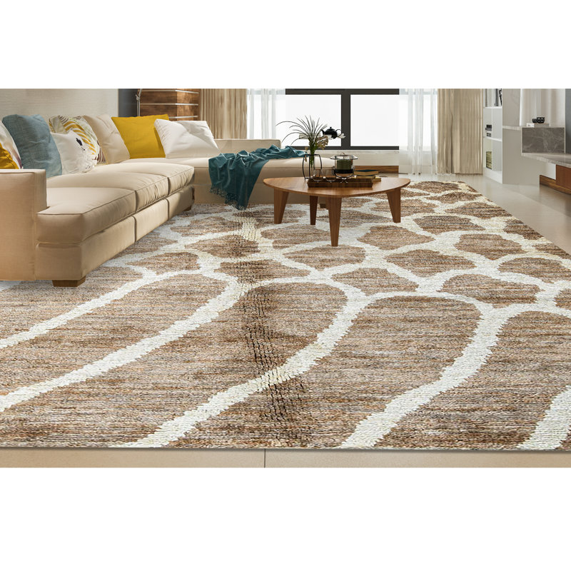 Hand-Knotted High-Quality Brown Area Rug