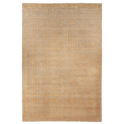 Tan Geometric Area Rug