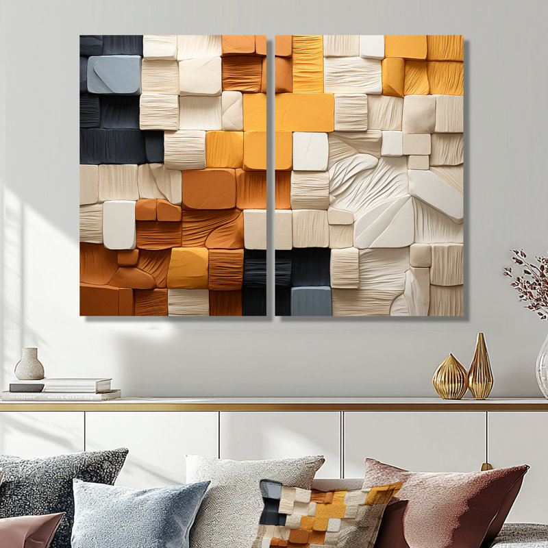 Coenraad - Art mural moderne 2 pièces, 20" H x 24" W, Wrapped Canvas, Does Not Apply