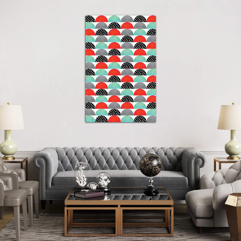 My Favorite Candy (Red And Turquoise) by Elisabeth Fredriksson - Print on Canvas, 66.04 cm H x 45.72 cm W x 1.91 cm D