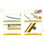 Table ronde haute en verre, table ronde de 36 pouces, plateau en verre trempé, support robuste à quatre colonnes plaqué chrome doré, convient aux tables rondes transparentes dans les petits espaces, les cuisines
