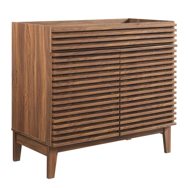 Base de meuble-lavabo simple 36 po Render, Noyer