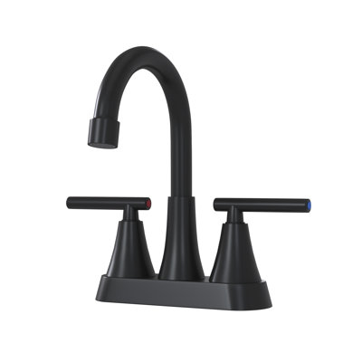 2 Bathroom Faucet, Matt Black Finish, , Deck-Mounted, Ss304 & Zinc Alloy, Ceramic Cartridge, 1.2 Gpm Flow Rate, Pull-Out Head Option Sink Faucet In Black, Strong Flow, 360 Swivel Spout Feature