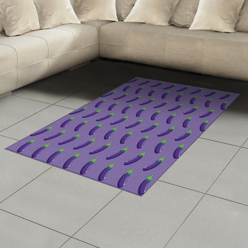 Tapis décoratif aubergine, Rectangle— 4 pi x 5 pi 8 po