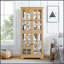 Vitrine antique avec portes en verre et tablettes réglables, parfaite pour mettre en valeur des objets de collection à quatre portes-1399450696