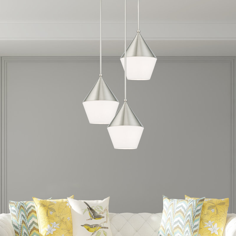 Harbourvale 1 - Light Pendant, Off-White, Brushed Nickel