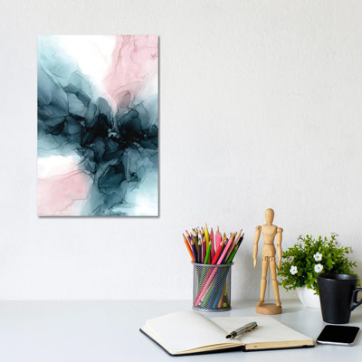Blush & Deep Water Blue by Elizabeth Karlson - Wrapped Canvas Print