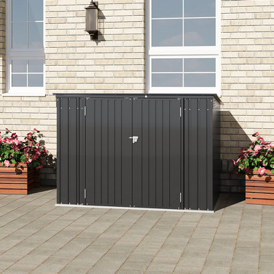 6 ft. W X 4 ft. D Metal Garbage Shed