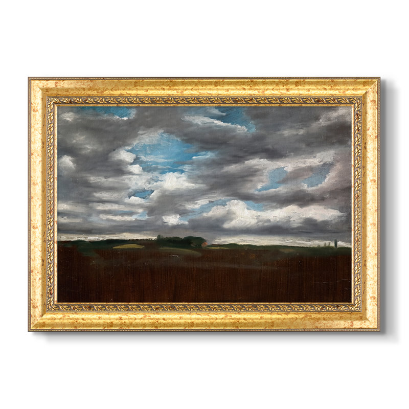 Paysage étendu avec des nuages gris, v. 1821-1822-John Constable-Toile encadrée sur mesure, 16x22 INNER SIZE