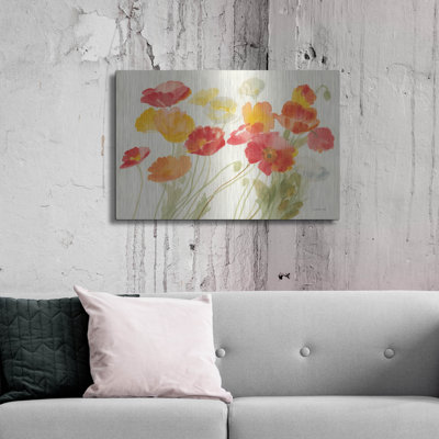 Winston Porter «Bright Poppies 1» par Danhui Nai, art mural en métal