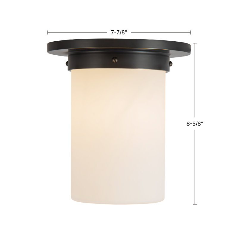 Mineral 8-in Brass Flush Mount, Alabaster, Brass