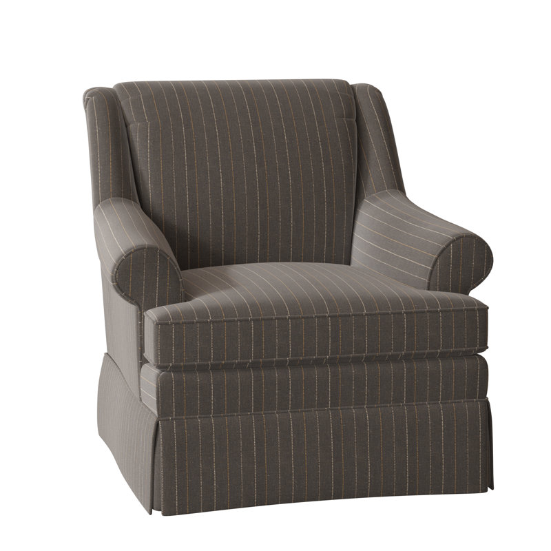 Eliana Upholstered Armchair, No, Cleo 41 Gray Stripe