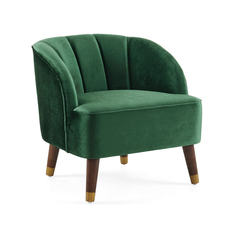 Fauteuil demi-tonneau Filanthi, Velours émeraude