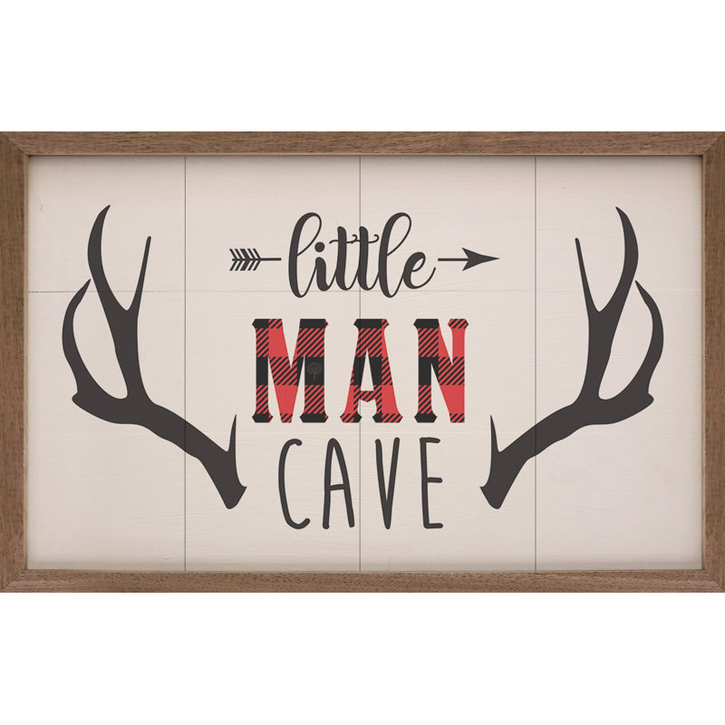 Little Man Cave Plaid Antlers Arrow, H 5 po x l 8 po