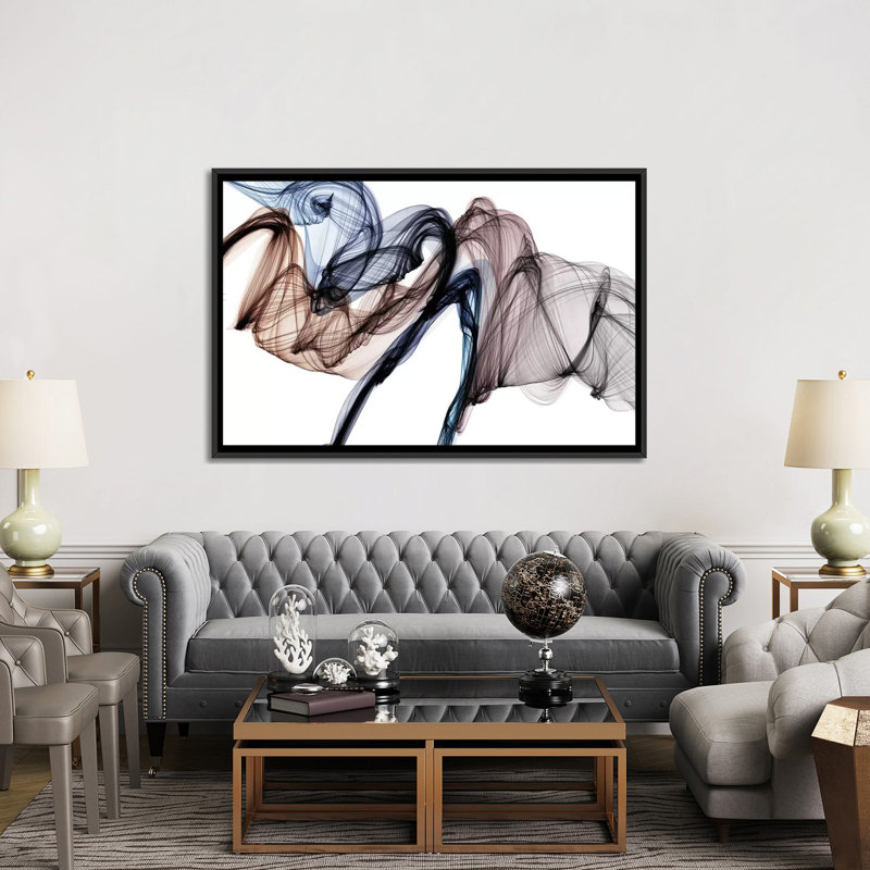 « the invisible world mouvement i », impression sur toile, H 32 po x l 48 po x P 1,5 po, Toile avec cadre noir, Pas de tapis