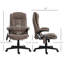 Fauteuil de bureau vibrant à 6 points avec massage chauffant, dossier haut inclinable en microfibre, dossier inclinable, accoudoirs rembourrés et télécommande-1180243410