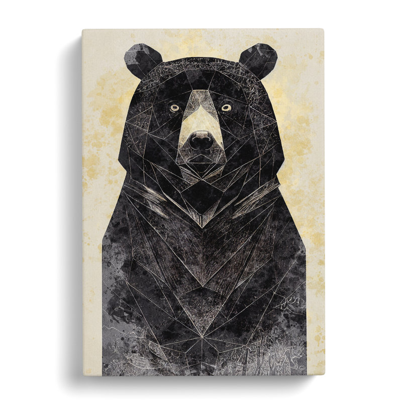 Bear Portrait No.1 Abstract - Wrapped Canvas, 76cm H x 50cm W x 3cm D