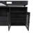 Kitchen Island with Extendable & Rotating Table, MDF with Marble Veneer Retro Design, 4 Drawers & Glass Door Cabinets with Built-in Socket, Expandable Dining Station for 2-4 Person