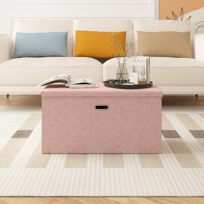 30Inches Foldable Storage Ottoman Bench, Storage Chest, End Of Bed Foot Rest Stool With Padded Seat, Bedroom Bench For Living Room, Support 350Lbs