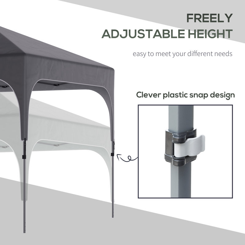 Ahtziri Pop Up Gazebo Foldable w/ Wheeled Carry Bag & 4 Weight Bags, Grey
