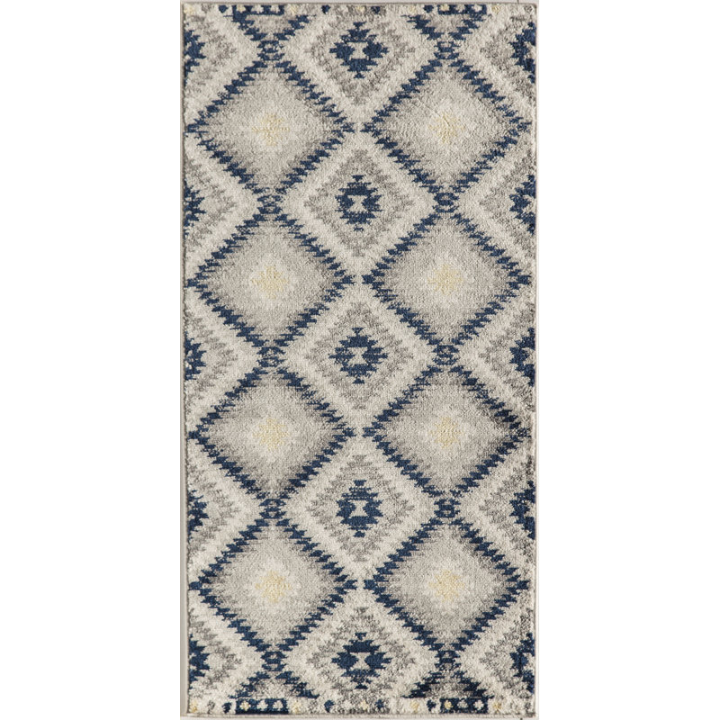Tonio Tribal Kilim Navy Area Rug, Rectangle 2' x 4'