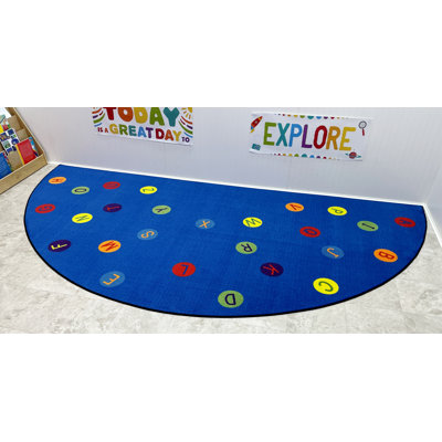 Alphabet Dots Semi Circle Rug