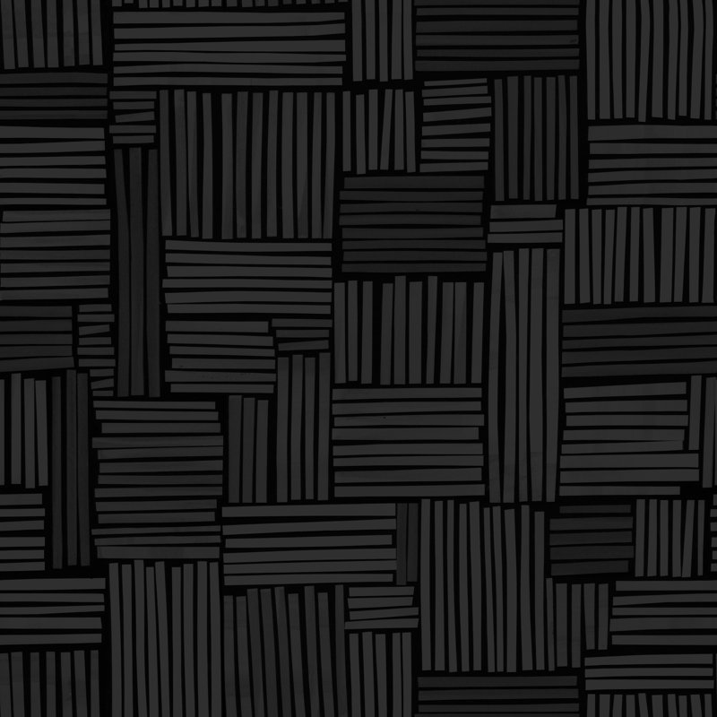 Geometric Wallpaper by Susan Hable, Gray/Black