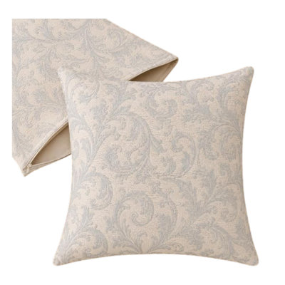 MHG Living Pack of 2 Jacquard Cushion Covers 45 x 45cm -Luxury Soft Touch Decorative Cushion Covers for Sofa, Living Room & Bedroom