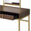 Bureau de coiffeuse à finition dorée avec miroir et plateau à bijoux Coleen